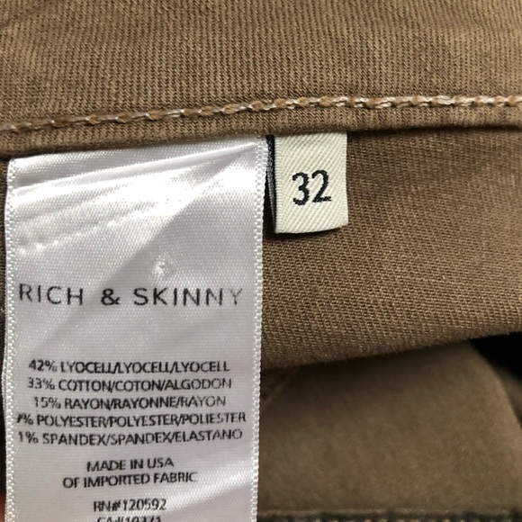 New Rich & Skinny Brown Snake Skin Waxed Jeans - Picture 4 of 4